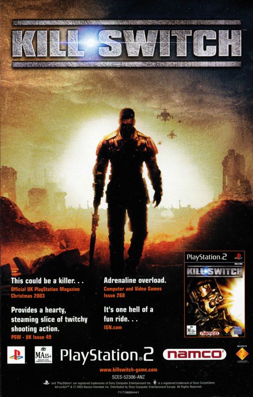 Advertisement for SOCOM II: U.S. Navy SEALs (PlayStation 2)