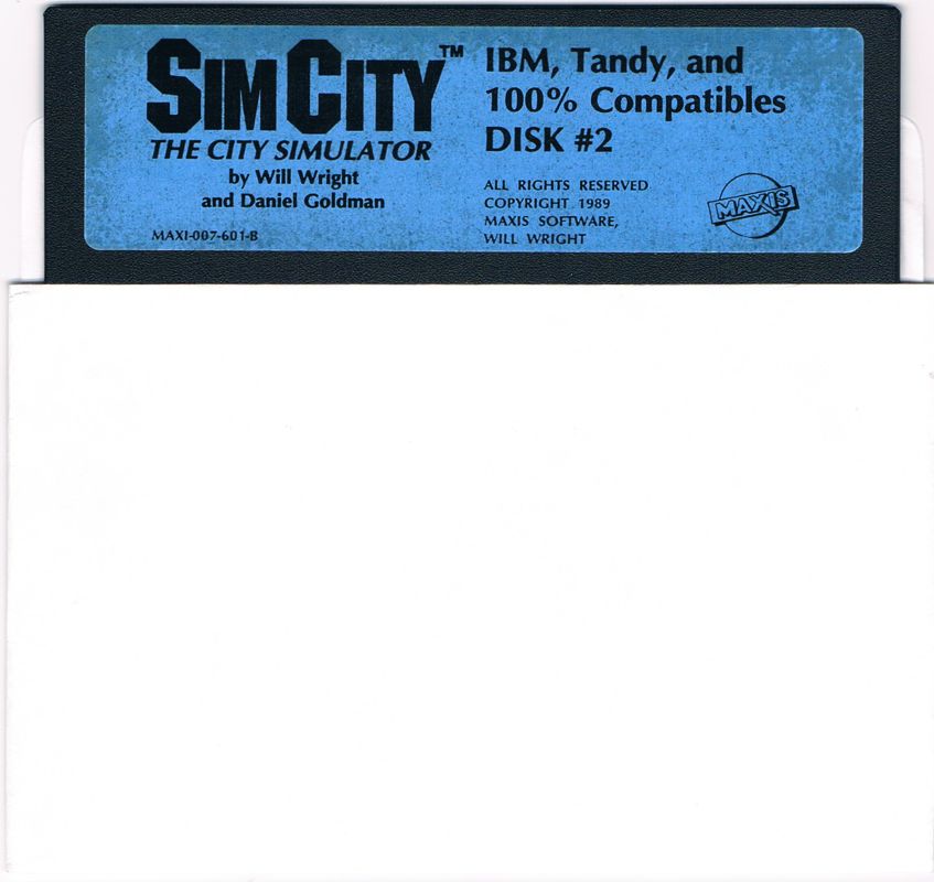 Media for SimCity (DOS) (Second Release, Sleeved Lid & Tray Box.): 5.25" Disk (2/2)