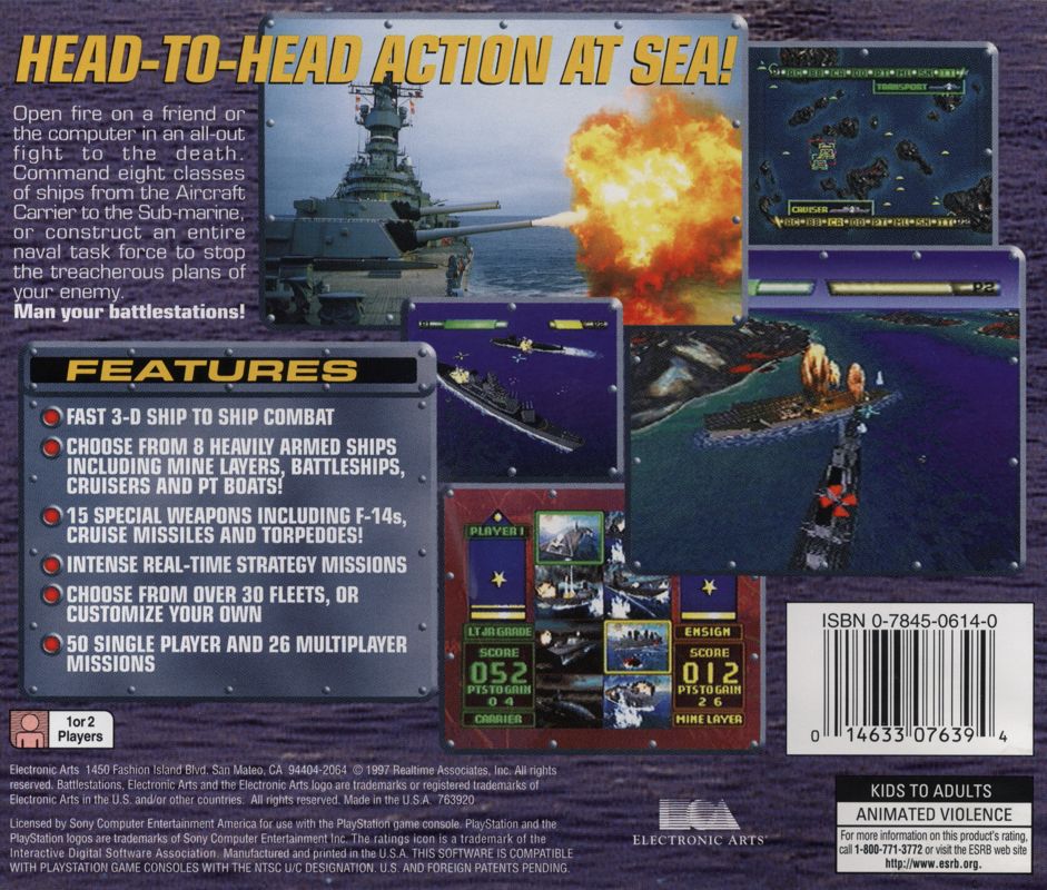 Back Cover for Battle Stations (PlayStation)