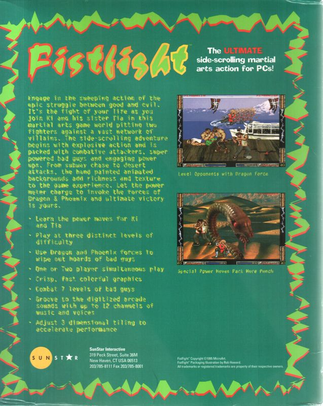Back Cover for Fistfight (DOS)