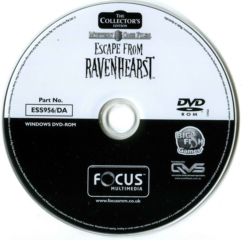 Media for Mystery Case Files: Escape from Ravenhearst (Collector's Edition) (Windows)