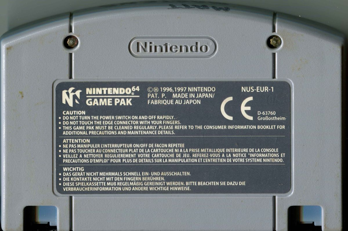 Media for Centre Court Tennis (Nintendo 64): Back