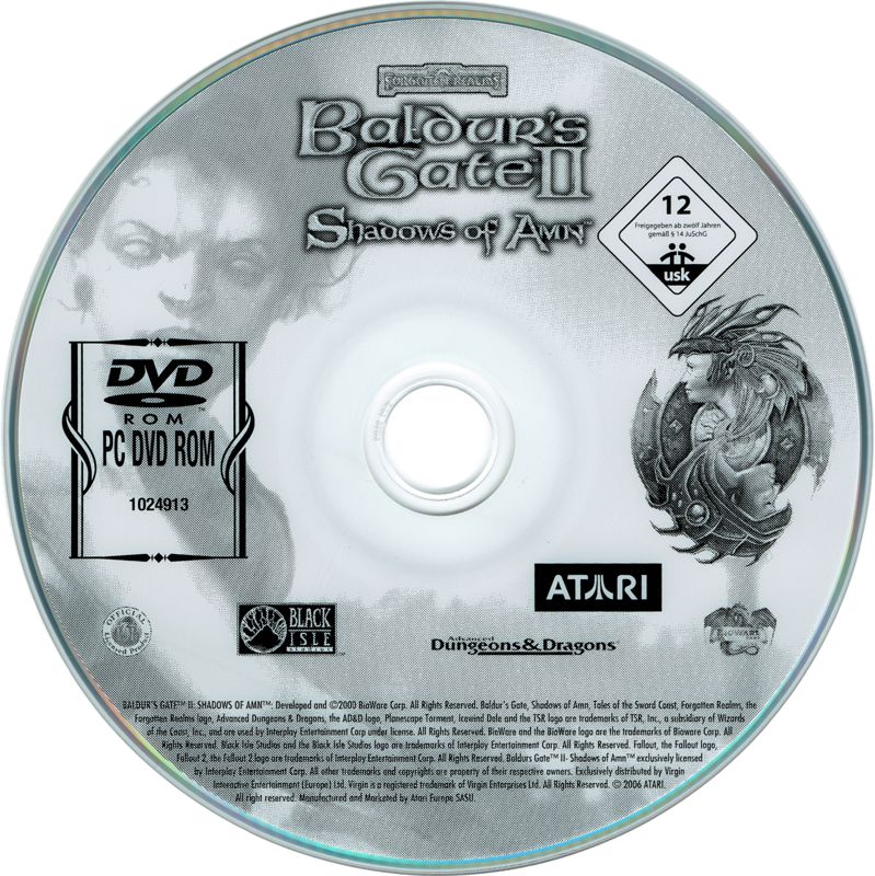 Media for Baldur's Gate II: Shadows of Amn (Windows) (DVD re-release)
