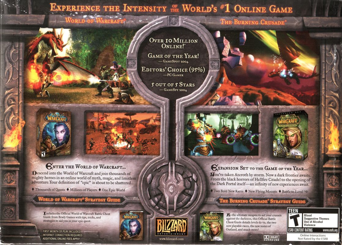 Back Cover for World of WarCraft: Battle Chest (Macintosh and Windows)