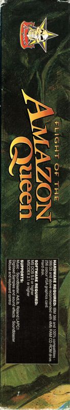 Spine/Sides for Flight of the Amazon Queen (DOS): Front - Left