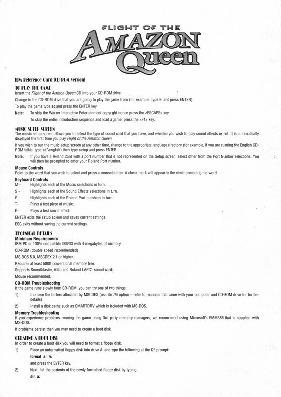 Flight of the Amazon Queen cover or packaging material MobyGames