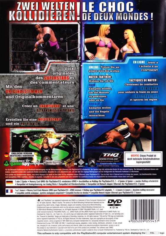 Back Cover for WWE Smackdown vs. Raw (PlayStation 2)
