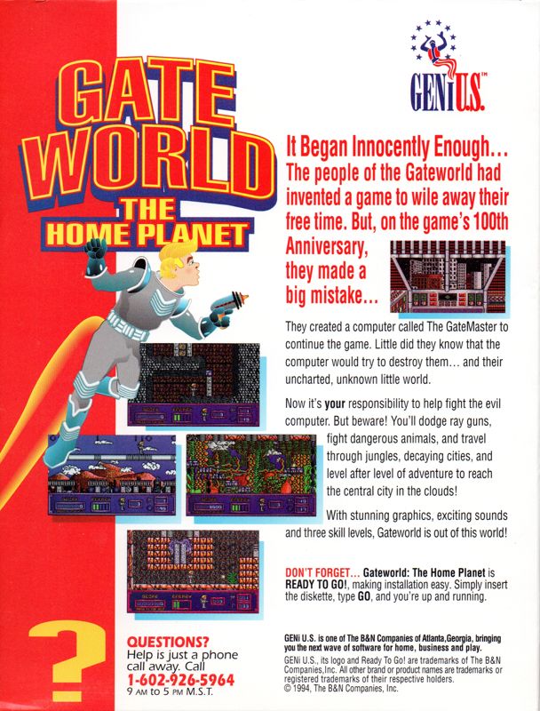 Back Cover for Gateworld: The Home Planet (DOS)
