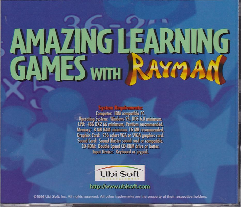 Other for Amazing Learning Games with Rayman (DOS and Windows): Jewel case back