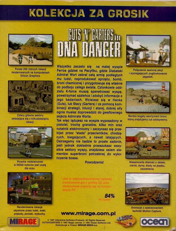 Back Cover for Guts 'n' Garters in DNA Danger (DOS) (Kolekcja za Grosik release)