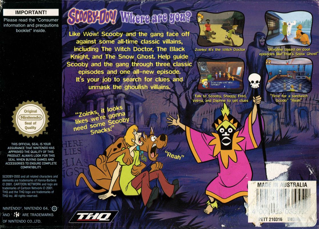 Back Cover for Scooby-Doo!: Classic Creep Capers (Nintendo 64)