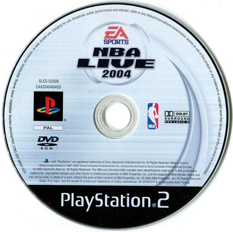 Media for NBA Live 2004 (PlayStation 2)
