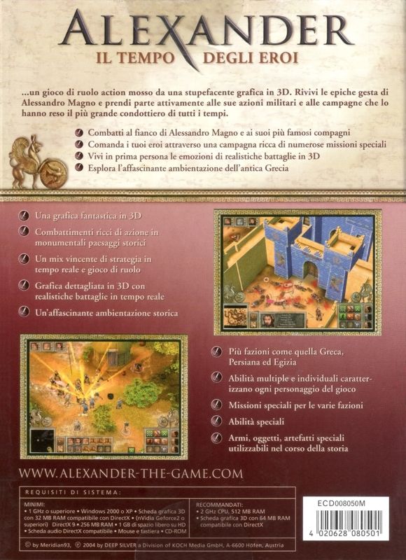 Back Cover for Alexander: The Heroes Hour (Windows)