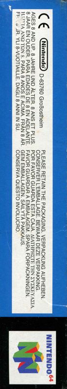 Spine/Sides for Taz Express (Nintendo 64) (The rating sticker in the top right of the cover is exclusive to Australia.): Bottom