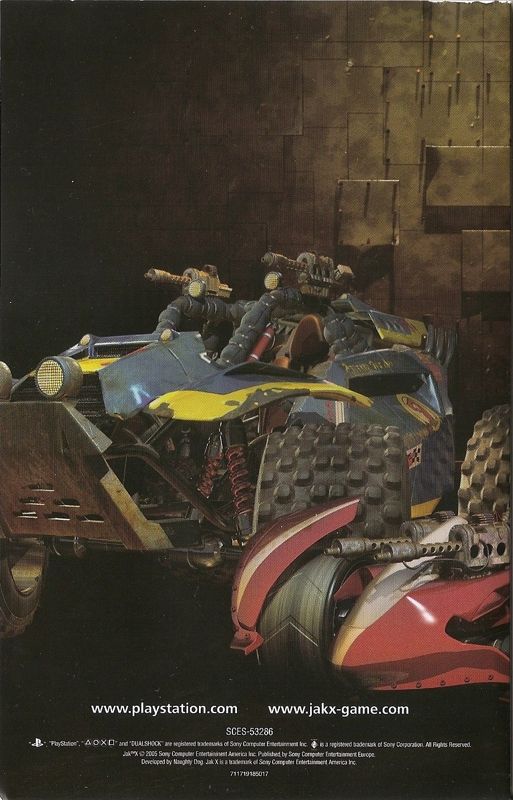Manual for Jak X: Combat Racing (PlayStation 2) (Platinum release): Back