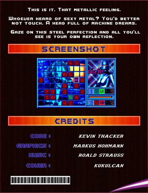 Back Cover for Blue Angel 69 (Amstrad CPC)