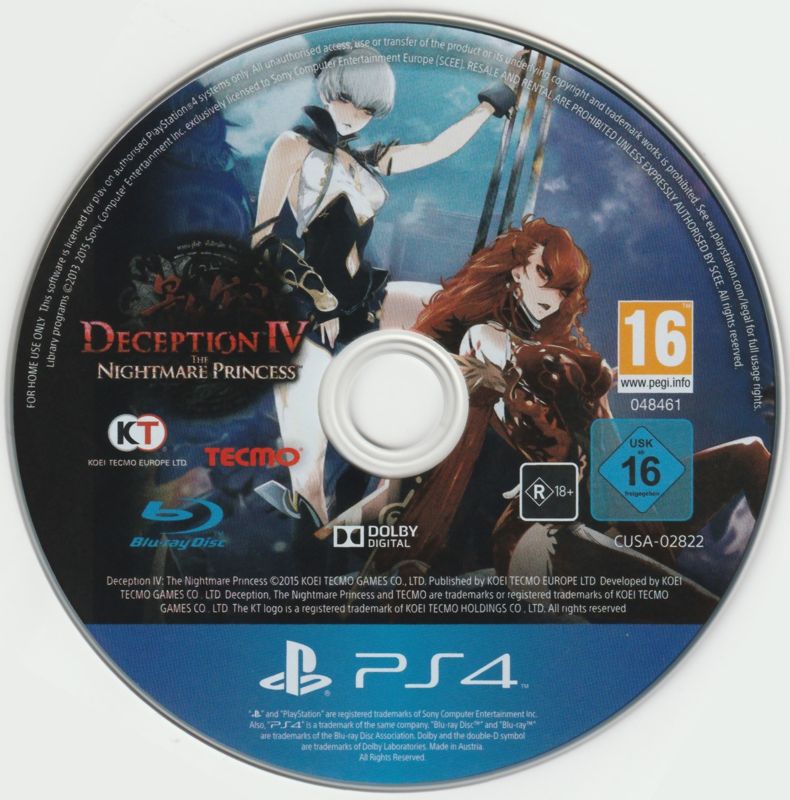 Media for Deception IV: The Nightmare Princess (PlayStation 4)