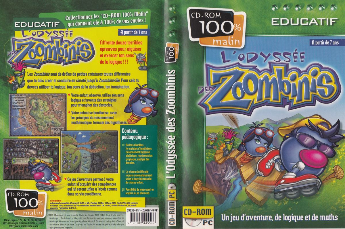 Full Cover for Logical Journey of the Zoombinis (Windows) (CD-ROM 100% Malin release)