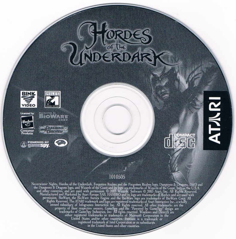 Media for Neverwinter Nights: Platinum (Windows): Hordes of the Underdark Disc