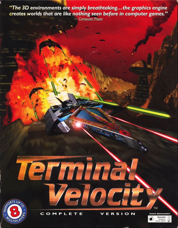 Front Cover for Terminal Velocity (DOS) (3.5" floppy release)