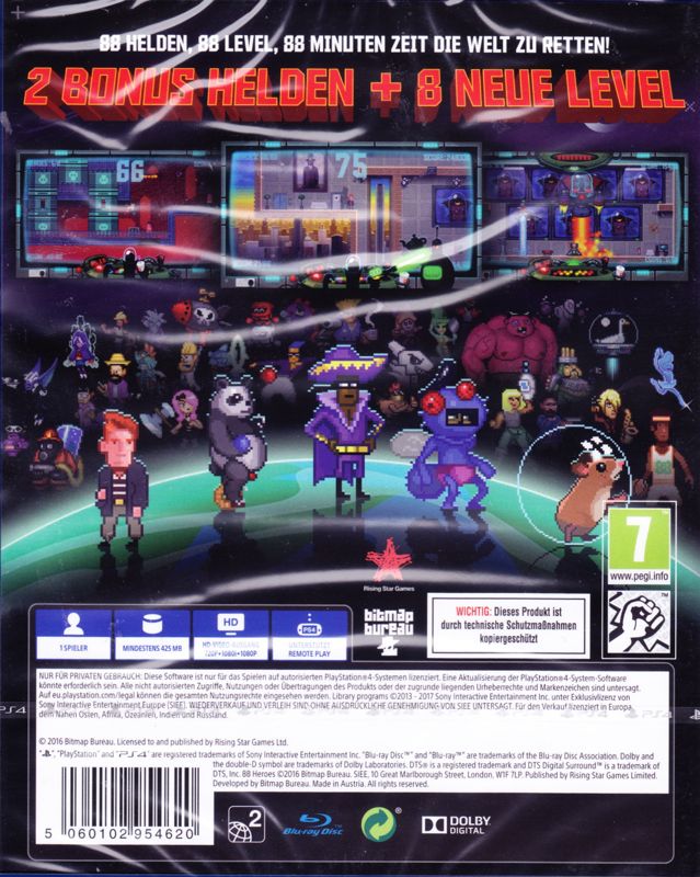 Back Cover for 88 Heroes (PlayStation 4)