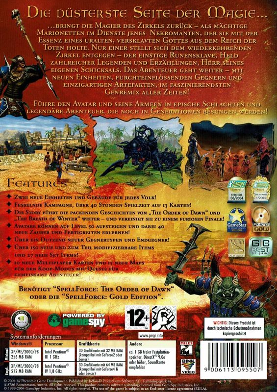 Back Cover for SpellForce: Shadow of the Phoenix (Windows) (Budget release)