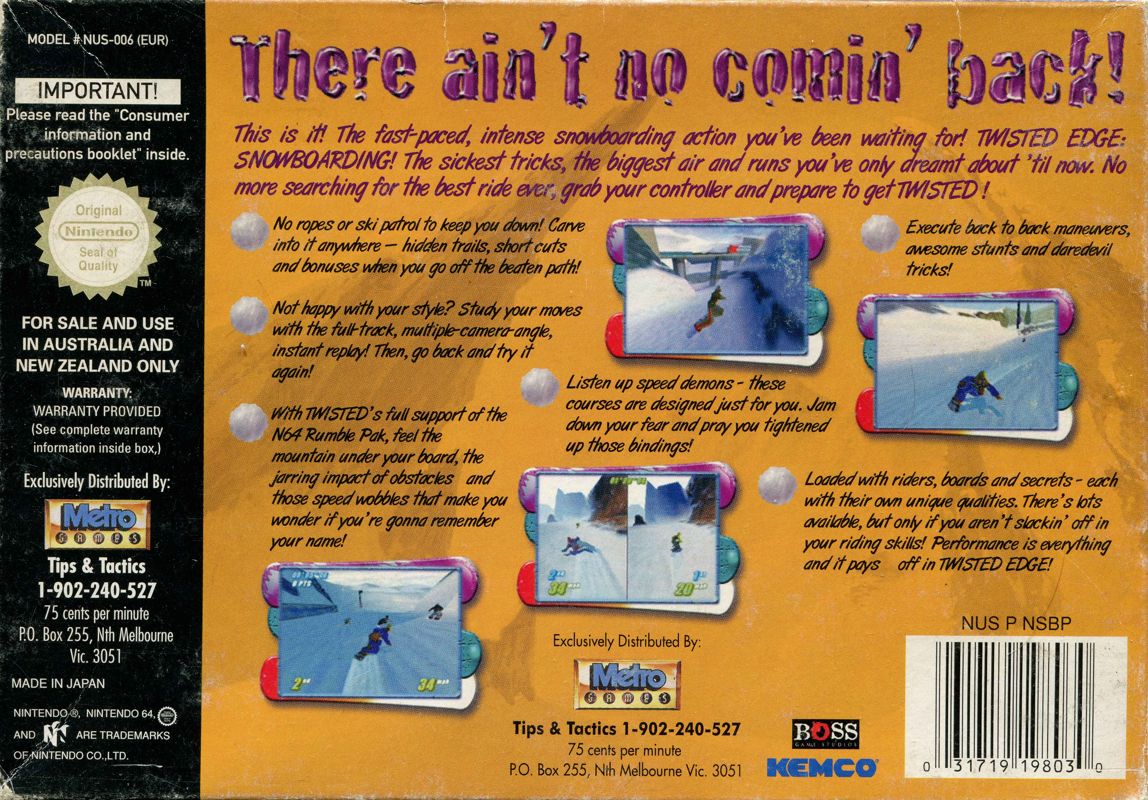 Back Cover for Twisted Edge: Extreme Snowboarding (Nintendo 64)