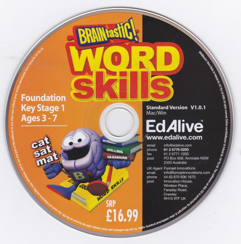 Media for BRAINtastic! Word Skills (Macintosh and Windows): Foundation Key Stage 1 Ages 3 - 7