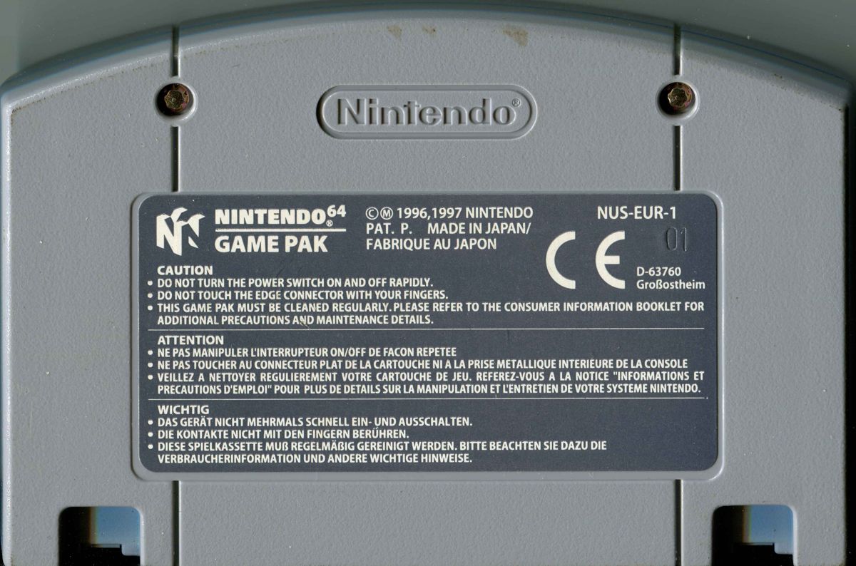 Media for International Superstar Soccer '98 (Nintendo 64): Back