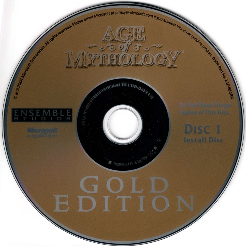 Media for Age of Mythology: Gold Edition (Windows): Disc 1