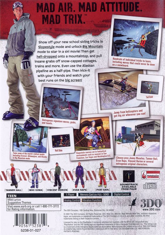 Back Cover for Jonny Moseley: Mad Trix (PlayStation 2)