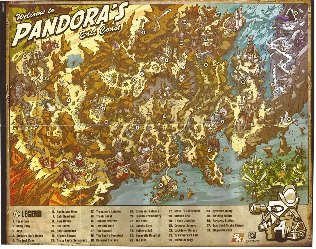 Extras for Borderlands: Game of the Year Edition (Xbox 360) (Classics release): Map of the region - front