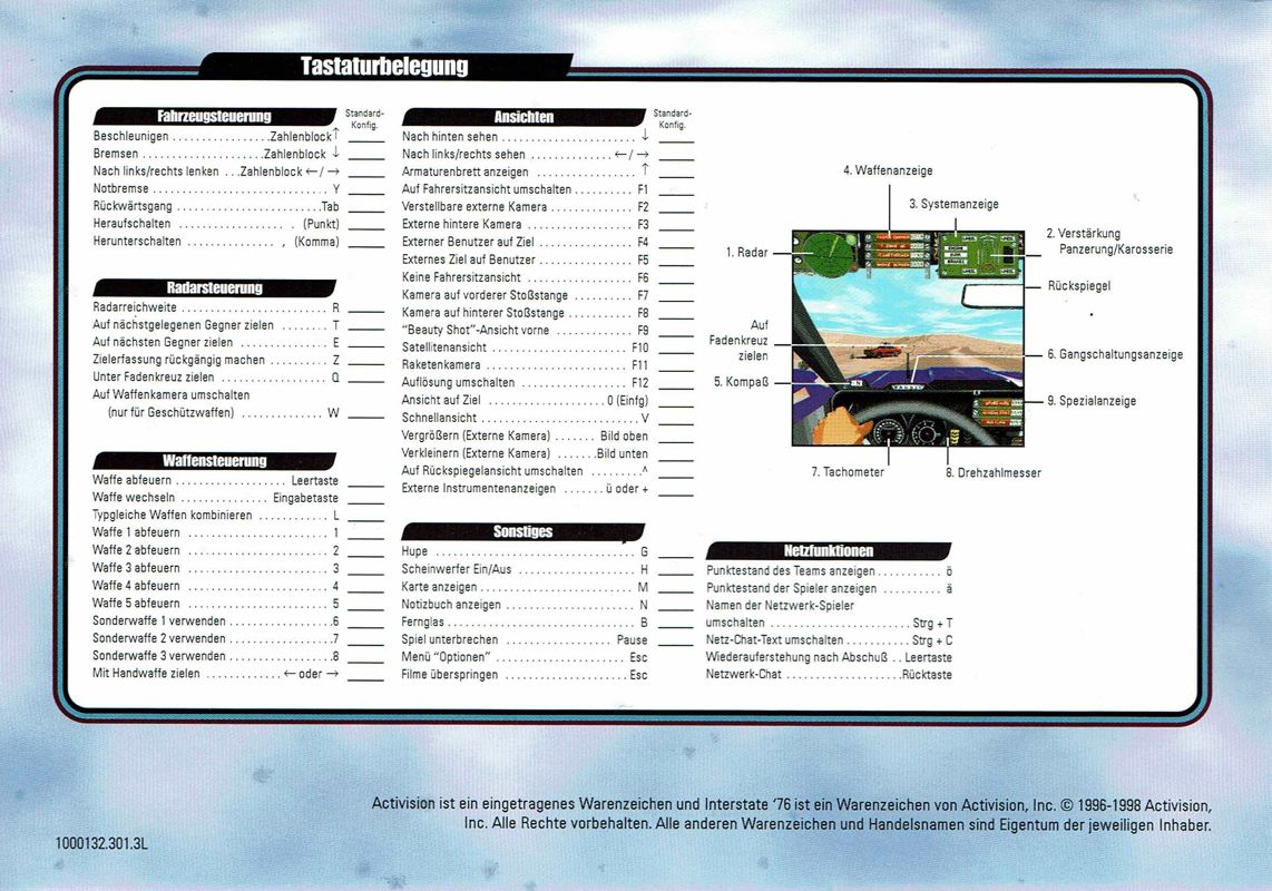 Reference Card for Interstate '76: Nitro Pack (Windows): Front