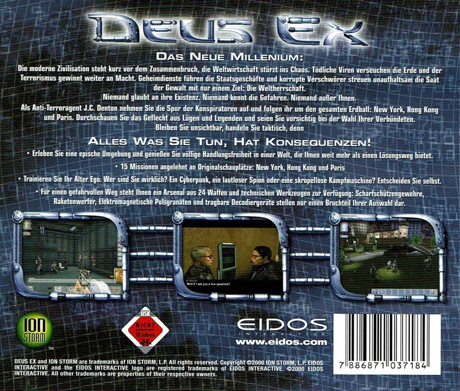 Other for Deus Ex (Windows) (Original US version with German manual): Jewel Case - Back