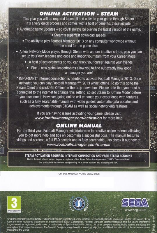 Manual for Football Manager 2013 (Macintosh and Windows): Back