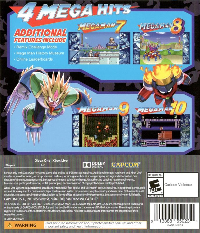 Back Cover for Mega Man: Legacy Collection 2 (Xbox One)