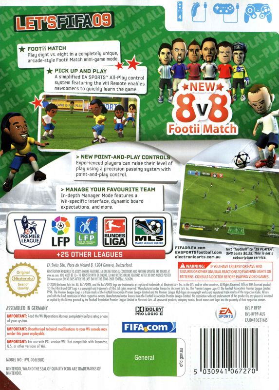 FIFA Soccer 09 All-Play (Nintendo Wii, 2008) for sale online