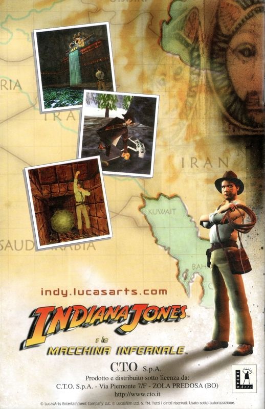 Manual for Indiana Jones and the Infernal Machine (Windows): Back