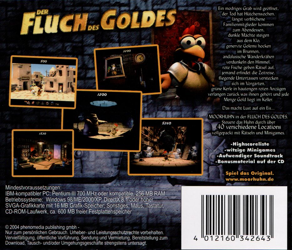 Other for Moorhuhn: Der Fluch des Goldes (Windows) (Software Pyramide release): Jewel Case - Back
