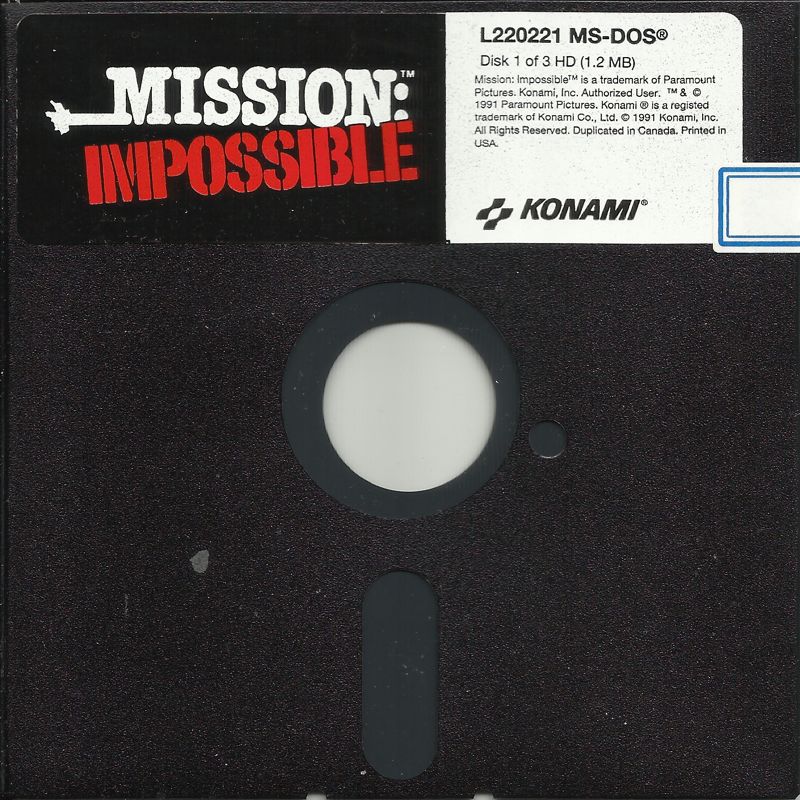 Media for Mission: Impossible (DOS): Disk 1/3