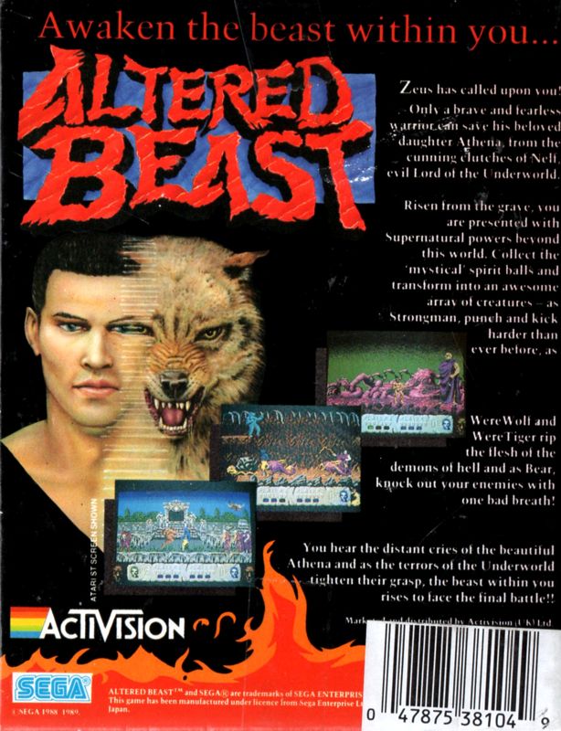 Altered Beast cover or packaging material - MobyGames