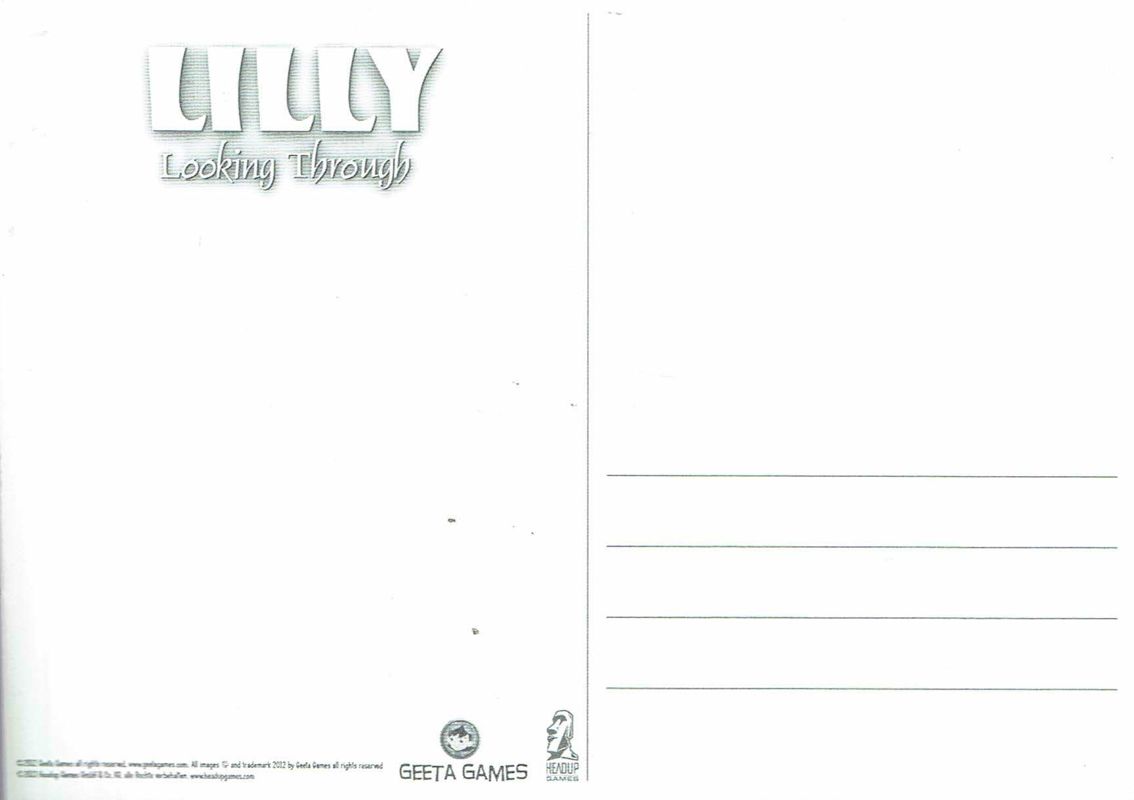 Extras for Lilly Looking Through (Macintosh and Windows): Postcard 1 - Back