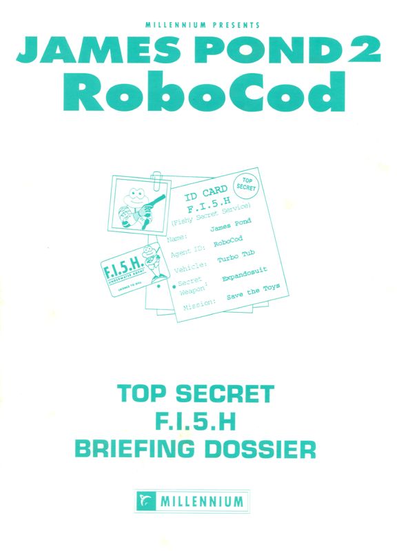 Manual for James Pond 2: Codename: RoboCod (Amiga): Front