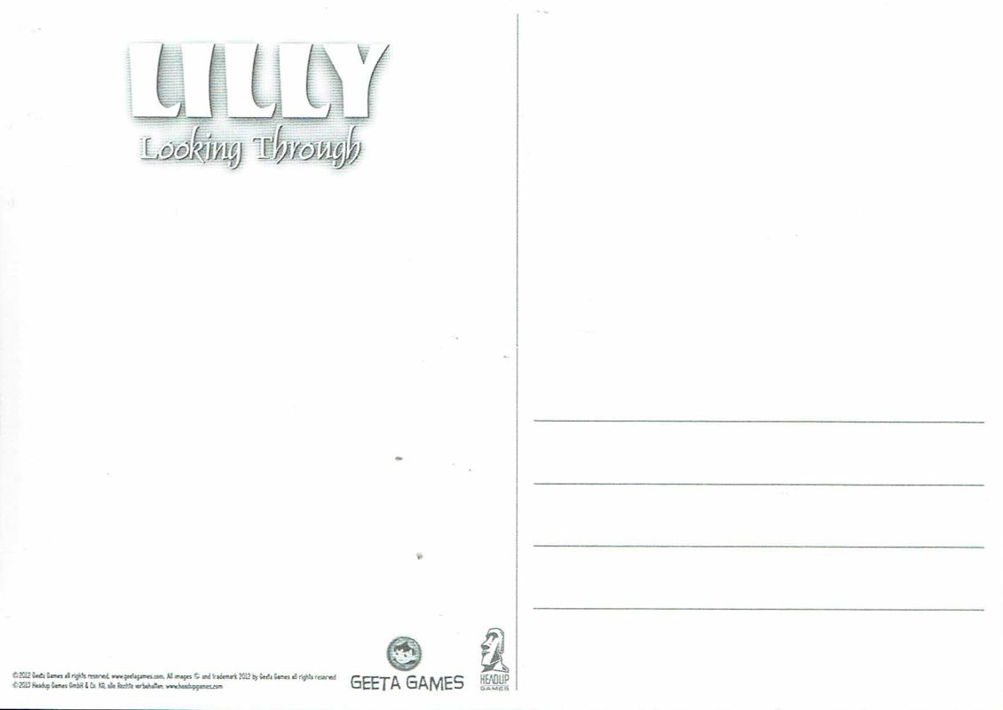 Extras for Lilly Looking Through (Macintosh and Windows): Postcard 2 - Back