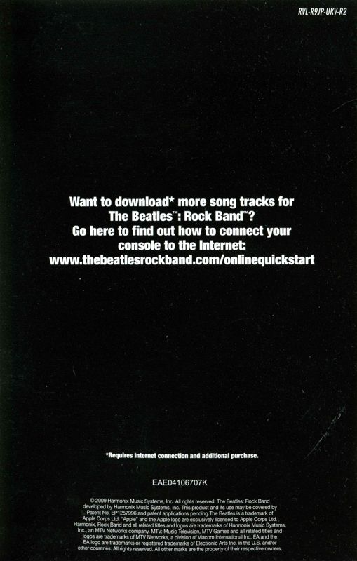 Advertisement for The Beatles: Rock Band (Wii): Separate flyer