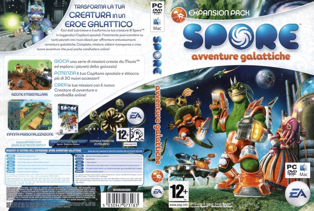 Full Cover for Spore: Galactic Adventures (Macintosh and Windows)