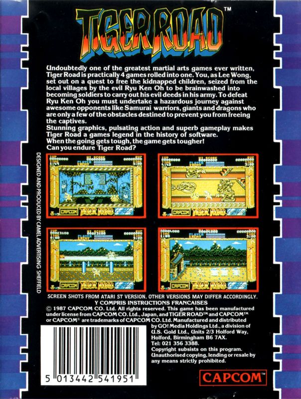 Back Cover for Tiger Road (Amstrad CPC)