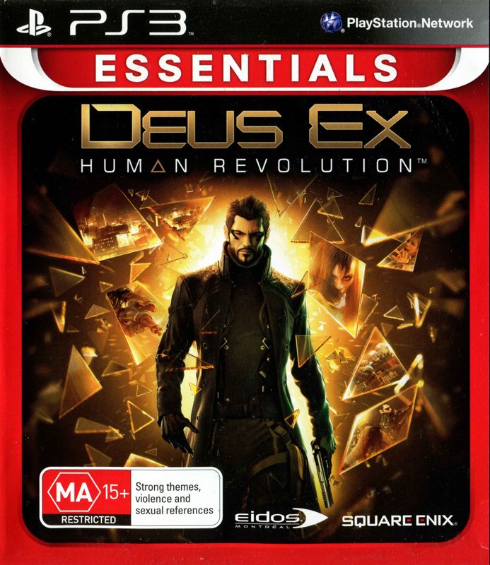 Front Cover for Deus Ex: Human Revolution (PlayStation 3) (Essentials release)
