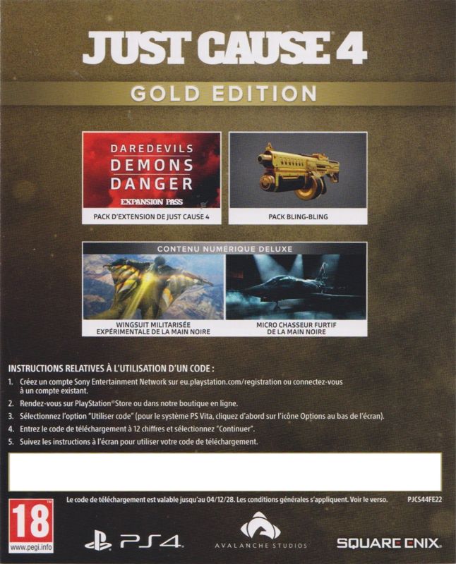 Other for Just Cause 4: Gold Edition (PlayStation 4): DLC Booklet - Front