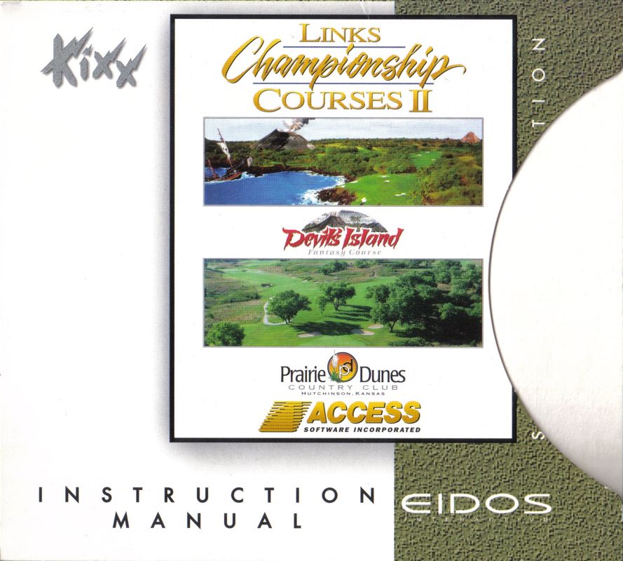 Inside Cover for Links Championship Courses II (DOS) (KIXX release): Right: this side holds the game instructions